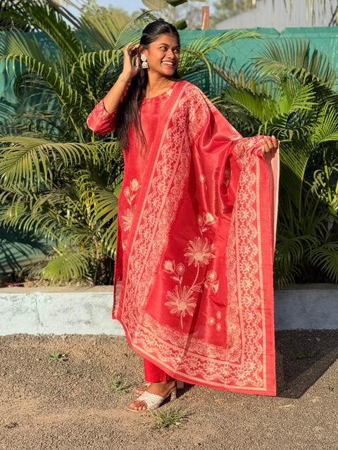 Shimer silk kurta set